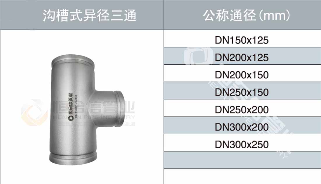 溝槽式異徑三通參數